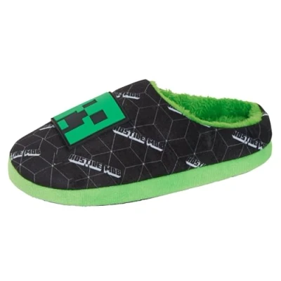 Image of Minecraft Boys Slippers Black 13 UK Child