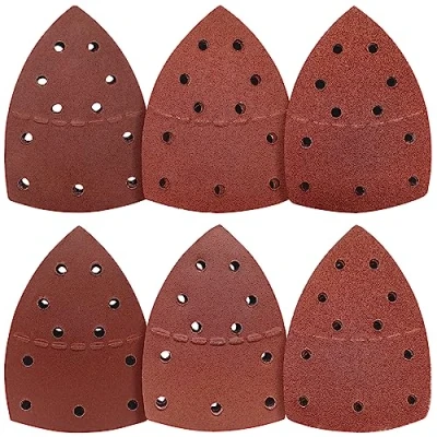 Image of WAIZHIUA 72Pcs Sanding Sheets 11 Hole Mouse Sandpaper Sander Pad Hook and Loop Pads 40/60/80/120/180/240 Grits for Bosch Multi PSM 100A 200 AES 18