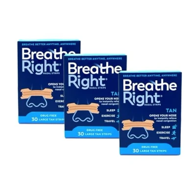 Image of Breathe Right Snoring Congestion Relief Nasal Strips Small/Medium Original 30 1 Pack