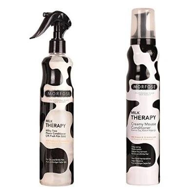 Image of MORFOSE MILK THERAPY MOUSSE CONDITIONER 200ML + SPRAY FOR DAMAGED HAIR 400ML