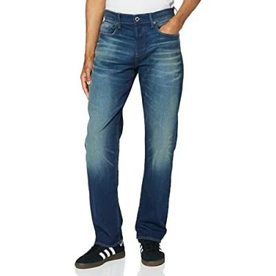 Image of G STAR RAW Men&#039;s 3301 Relaxed Straight Jeans, blue (worker faded 51004 A088 A888), 26W / 30L