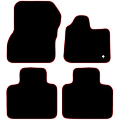 Image of Carsio Carpet Car Mats For Renault Zoe 2012&gt; Onwards Tailored Fit Floor Mat Set Complete Accessory Black Custom Fitted All Weather, Anti Slip Backing &amp; Red Trim