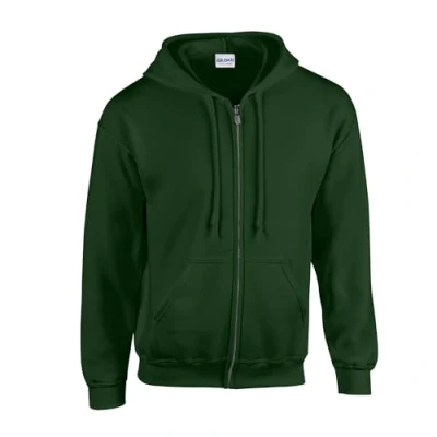 Image of Gildan Heavy Blend Adult Full Zip Hooded Sweatshirt, Forest Green, L