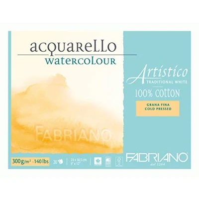 Image of Fabriano ATW BL 4CO 20F GF Watercolour Paper 23 x 30.5 cm White