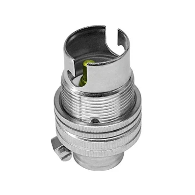 Image of K M Electronics® Silver Chrome LAMP Light Bulb Holder BC Bayonet Cap 1/2&quot; Screw Thread