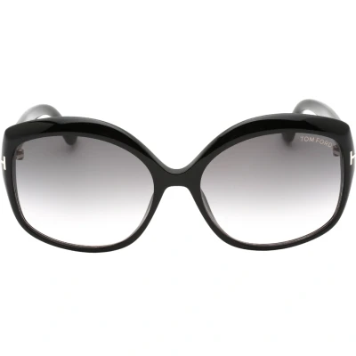 Image of Tom Ford CHIARA 02 FT 0919 Shiny Black/Grey Shaded 60/17/135 women Sunglasses