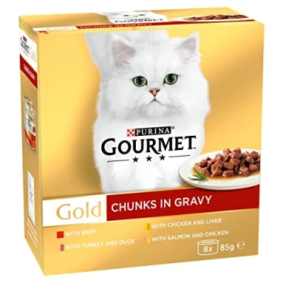 Image of Gourmet Gold Beef in Gravy Cat Food 8x85g, Pack of 6