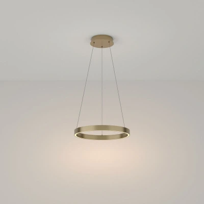 Image of Maytoni Rim Modern Integrated LED Pendant Ceiling Light Brass, 40cm, 3000K