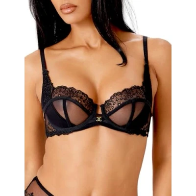 Image of Gossard Womens Rebel Balcony Bra Black Polyamide Size 32F
