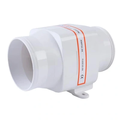 Image of SEAFLO 4&quot; Electric in Line Marine Bilge Air Blower 12V 270 CFM 456 CMH Quiet Boat White