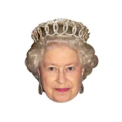 Image of STAR CUTOUTS SM43 Printed Card Elizabeth II, Queen Mask