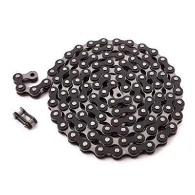 Image of KHE BMX/Fixie Chain 1/2 Inch x 1/8 112 Links Left Only 385 g with Lock I4 Many Colours (Black)