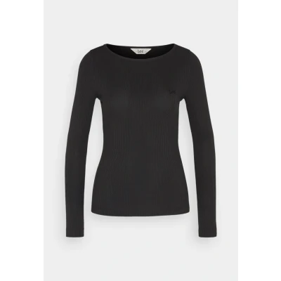 Image of Lee Women&#039;s LS Boat Neck Tee T Shirt, Charcoal, Large