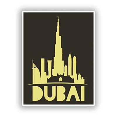 Image of 2 x 10cm/100mm Dubai Vinyl Stickers Travel Luggage #10451