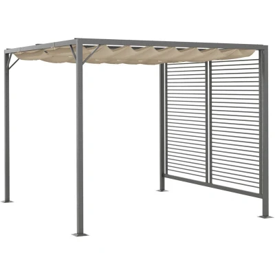 Image of Outsunny 3 X 2.8m Metal Pergola Patio Sun Shelter Grape Tent Retractable Canopy Gazebo