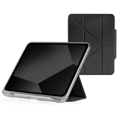 Image of STM Goods OPP iPad 10th Gen Protective Case with Innovative Origami Magnetic Cover, Slim, Integrated Apple Pencil Holder Perfect for Travel, Teens, Streamers and Professionals Black