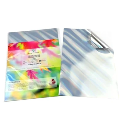 Image of Evergreen Goods A4 Holographic Silver Vinyl Self Adhesive Sticky Back, Tilted Pattern, Inkjet and Laser Printable (10)
