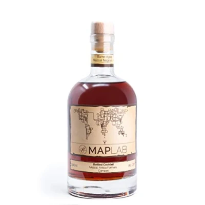Image of Barrel Aged Mezcal Negroni #1 Campari Antica Formula MAP Lab Premium Bottled Cocktail