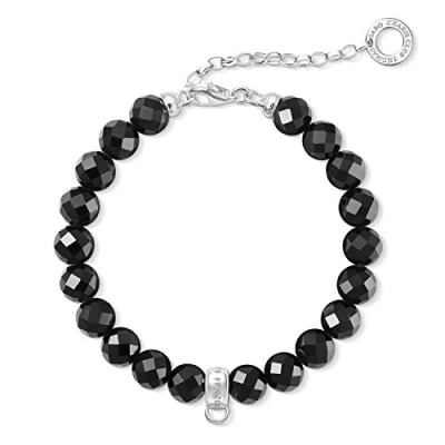 Image of Thomas Sabo Women Charm Bracelet Obsidian black Club X0226 840 11 L18,5V