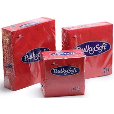Image of Red Luncheon Napkins 33x33cms 2 Ply Pack of 100