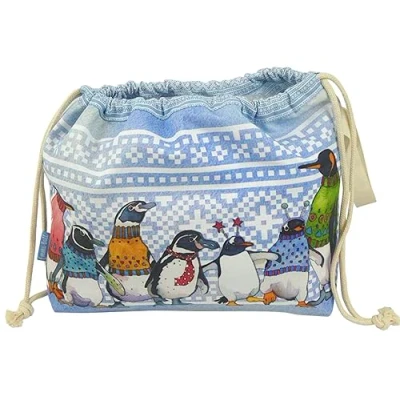 Image of Emma Ball Drawstring Bag Penguins in Pullovers Size 39cm X 31cm