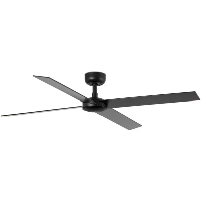 Image of Rudder Large 4 Blade Ceiling Fan Matt Black, Walnut