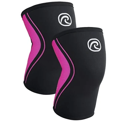 Image of Rehband 5mm Knee Sleeves for Functional Training, Cross Training &amp; Powerlifting, Weightlifting Support made of Neoprene, Unisex, Colour:Pink 1 Pair, Size:X Large
