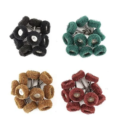 Image of 40PCS Abrasive Wheel Buffing Polishing Set 25mm 1/8&quot; Shank Nylon Grinding Dremel Accessories 120/180/320/400Grit for Rotary Tools (40PCS)