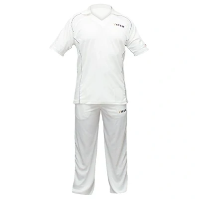 Image of Full Kit Cricket Whites Shirt &amp; Trousers Clothing (L)