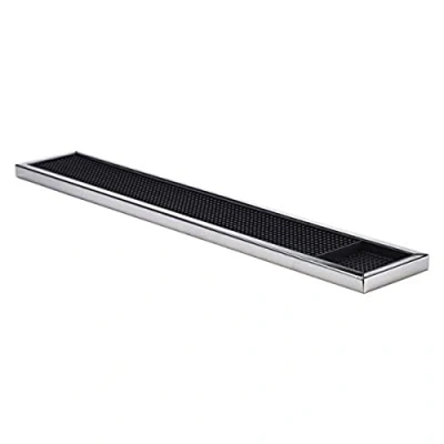 Image of Genware NEV FBM507 Framed Bar Mat, Stainless Steel