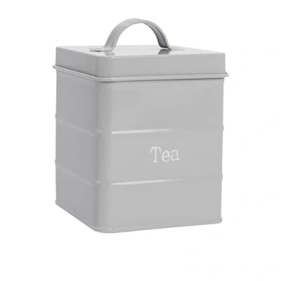 Image of Grey Vintage Metal Tea Canister By Harbour Housewares