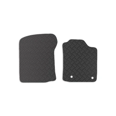 Image of Carsio Rubber Car Mats For Toyota Landcruiser (fronts only) 2020+ Onwards Tailored Fit Floor Mat Set Complete Accessory Black Custom Fitted All Weather &amp; Heavy Duty, Anti Slip Backing with Clips