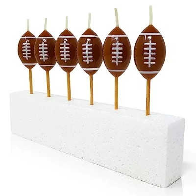 Image of 40YARDS American Football Candles (Pack of 6) Birthday Cake Decoration