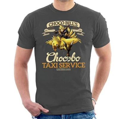 Image of Chocobo Taxi Service Final Fantasy VII Men&#039;s T Shirt Charcoal