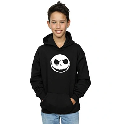 Image of Disney Boys Nightmare Before Christmas Jack Skellington Face Hoodie 12 13 Years Black