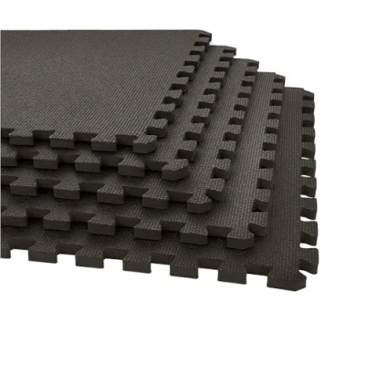 Image of Interlocking EVA Foam Floor Mats 60x60cm Soft Exercise Tiles for Gym, Home, Garage, Yoga, Kids Playroom Protective, Non Slip Puzzle Workouts &amp; Weights (Black Dot, 32 (128sq.ft))