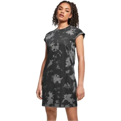 Image of Urban Classics Bleached Jersey dress, Women&#039;s, Size: 4XL, Black/grey