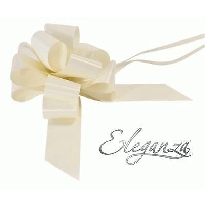 Image of Finishing Touches Party Store 5 Large 50mm Ivory Pull Bows Valentines Gifts Venue Decorations Flowers