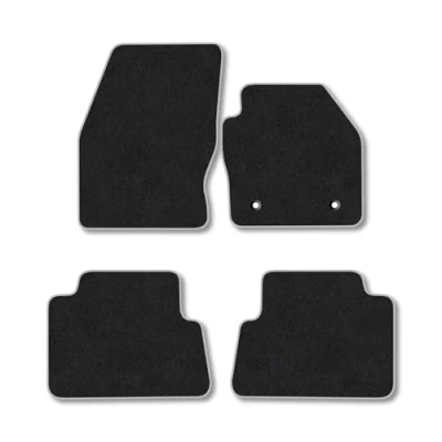 Image of Car Mats Compatible with Ford C Max (2011 2015) Tailored Fit Grey Carpet Floor Set Accessory Custom 4 Pieces Anti Slip Backing &amp; Binding Trim Edge