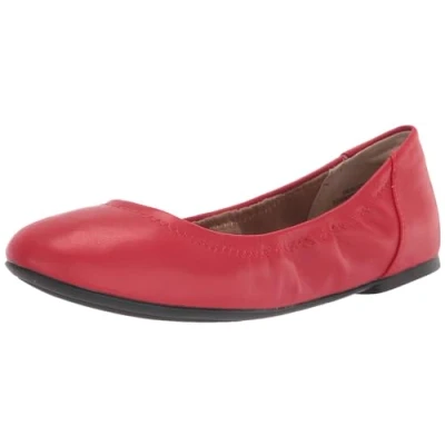 Image of Amazon Essentials Women&#039;s Belice Ballet Flat, Bright Poppy Red, 8.5 UK Wide