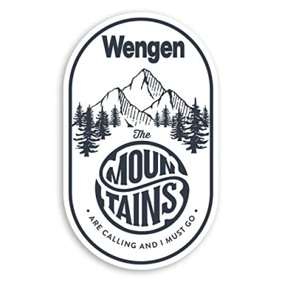 Image of 2 x 10cm Wengen Switzerland Vinyl Stickers Ski Travel Luggage Sticker #30923 (10cm Tall)