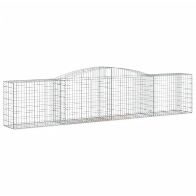 Image of vidaXL Arched Gabion Baskets 8 pcs 400x50x80/100 cm Galvanised Iron
