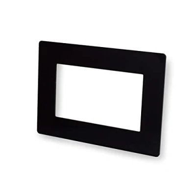 Image of Double Light Switch Surround Acrylic Finger Plate Panel Socket (Black Matt)