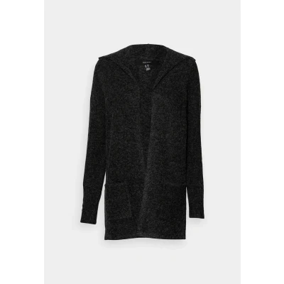 Image of VERO MODA TALL Women&#039;s Vmdoffy Ls Open Hood Cardi Ga Noos TLL Cardigan Sweater, Black/Detail: Melange, M (Tall)