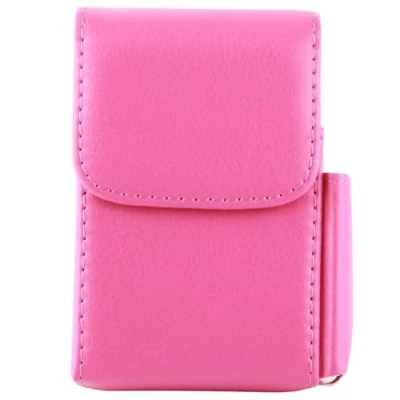 Image of TOPINCN Cigarette Case, Pocket Cigar Lighter Holder Protector Pu Leather Container Unisex Box(Red)