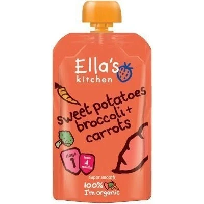 Image of Ellas Kitchen Sweet Potato Broccoli &amp; Carrot Stage 1 120g x 7