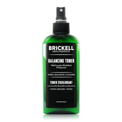 Image of Brickell Men&#039;s Balancing Toner for Men, Natural and Organic Alcohol Free Cucumber, Mint Facial with Witch Hazel, 236 mL, Scented