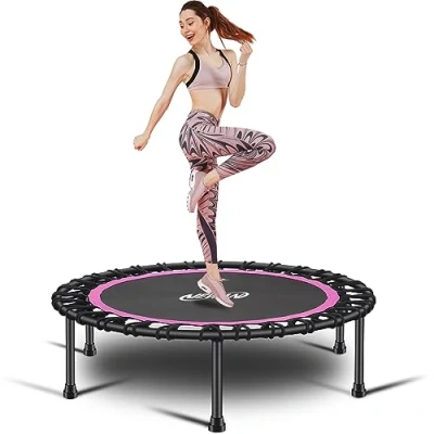 Image of Newan 40&quot; Silent Mini Trampoline Fitness Bungee Rebounder Jumping Cardio Trainer Workout for Adults Max Limit 330 lbs