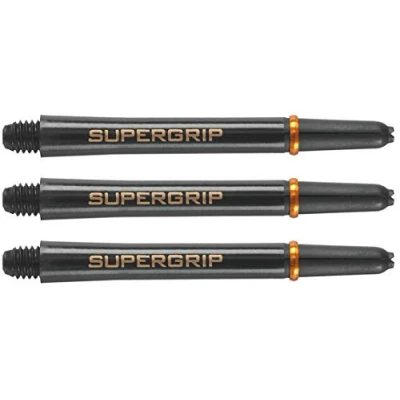 Image of Harrows Supergrip Dart Shafts Black &amp; Gold Midi 5 Set (15 Stems)
