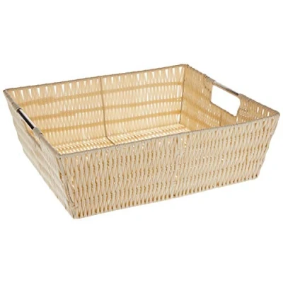 Image of Whitmor Rattique Shelf Tote, 13&quot;D x 15&quot;W 5&quot;H, Latte